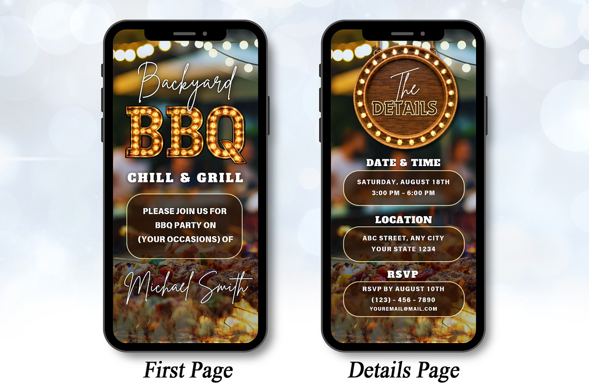 Editable BBQ Party Evite Template, an Invitation Template by V Design Creator (Photo 2 of 8)