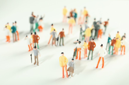 Concept of population with toy people, selective focus, a School & Education Photo by AtlasStudio PRO