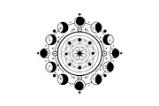 Moon Phase Mandala SVG Bundle, an Illustration by yasushie (Thumbnail 4 of 31)