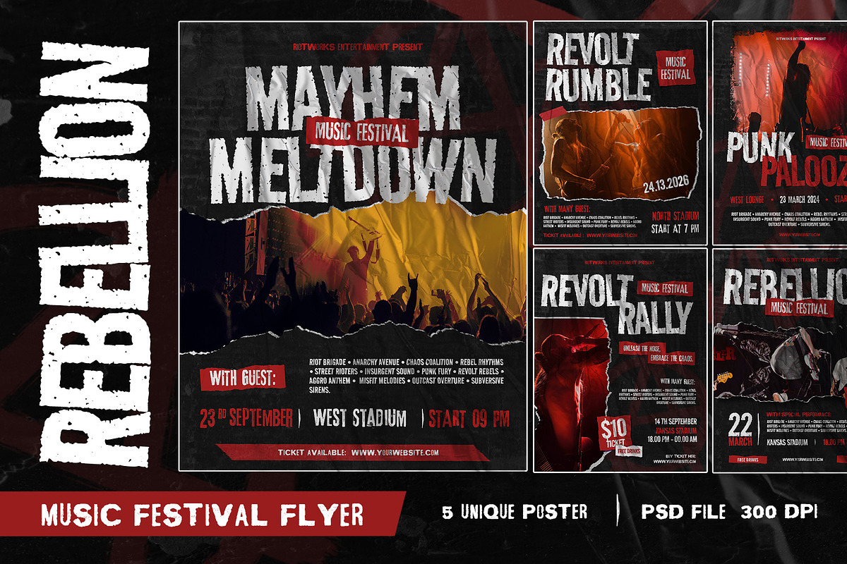 Rebellion - Music Flyer Templates, a Flyer Template by Inviline.co (Photo 1 of 7)