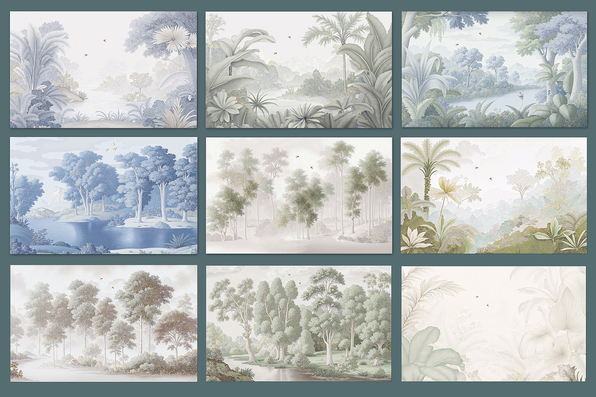 Abstract Forest Art Wallpaper Set, an Illustration by fei long (Photo 8 of 10)