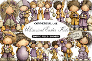 Whimsical Easter Kids Clipart, an Illustration by Black Bird Studio (Thumbnail 1 of 6)