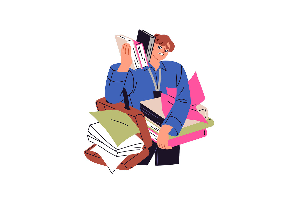 Overworking, work overload concept, a Work Illustration by PaperTrident (Photo 5 of 9)