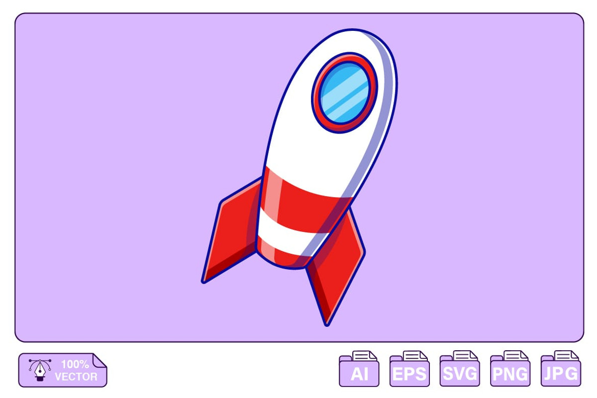 Rocket Spaceship Cartoon Vector, an Object Illustration by Artstorystudio (Photo 2 of 3)