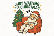 Just Waiting For Christmas Santa PNG, an Illustration by CraftArtStudio (Thumbnail 1 of 4)