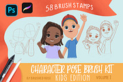 Character pose brush kit - Kids, a Brush Add-On by Brushed Rose (Thumbnail 1 of 3)