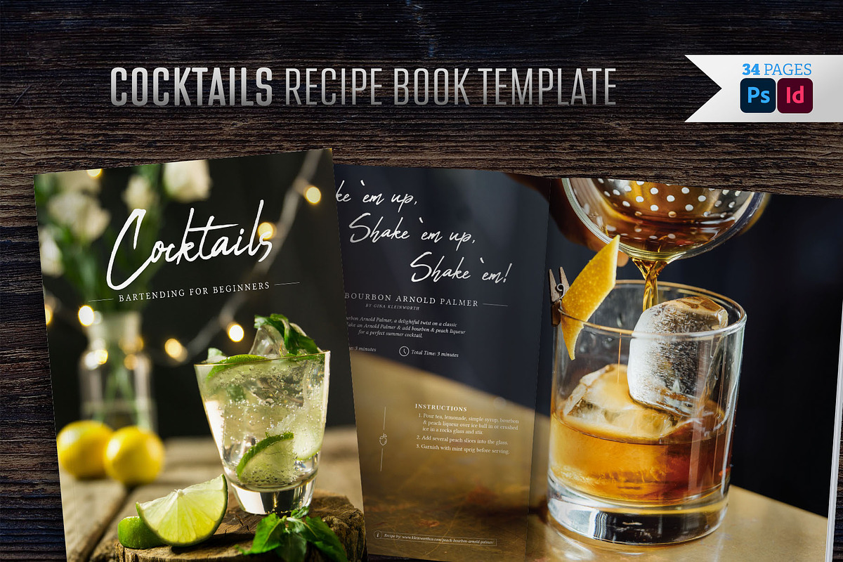 Cocktails | Recipe Book Template, a Magazine Template by Harrell Design Studio (Photo 1 of 7)
