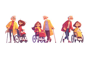 Grandfather with granddaughter in, an Illustration by Stock-Smart-Start