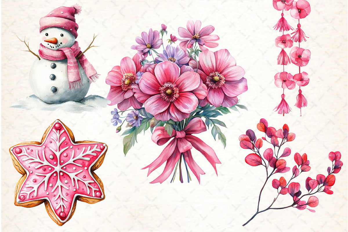 Rose Gold Christmas Clipart, an Illustration by Libby Wishes (Photo 3 of 7)