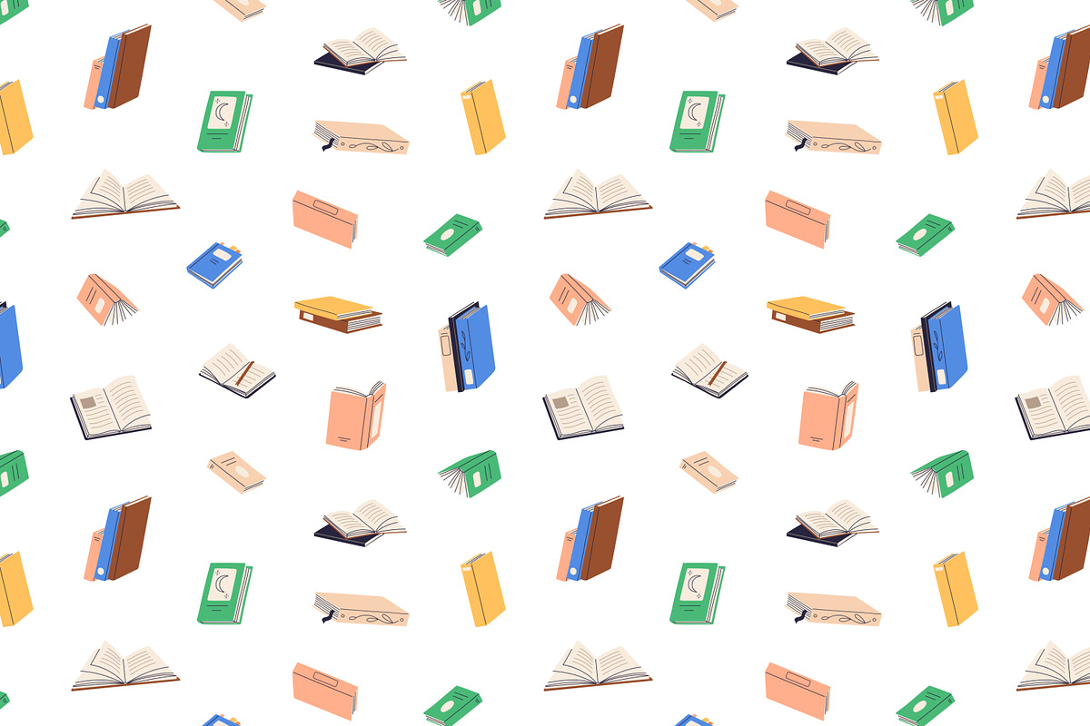 Paper books seamless patterns set, a Pattern Graphic by Good Studio (Photo 3 of 9)