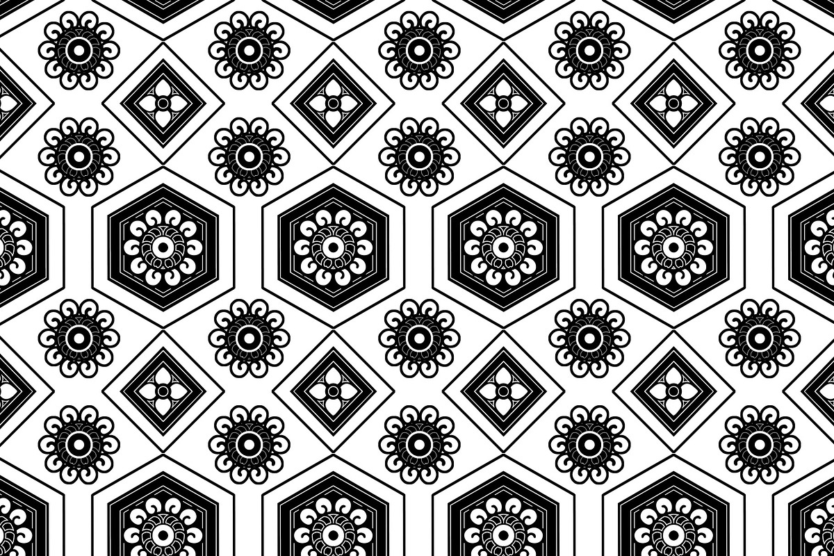 White Mosaic Floral Geometric, a Pattern Graphic by Sharon Schwalbe (Photo 1 of 2)