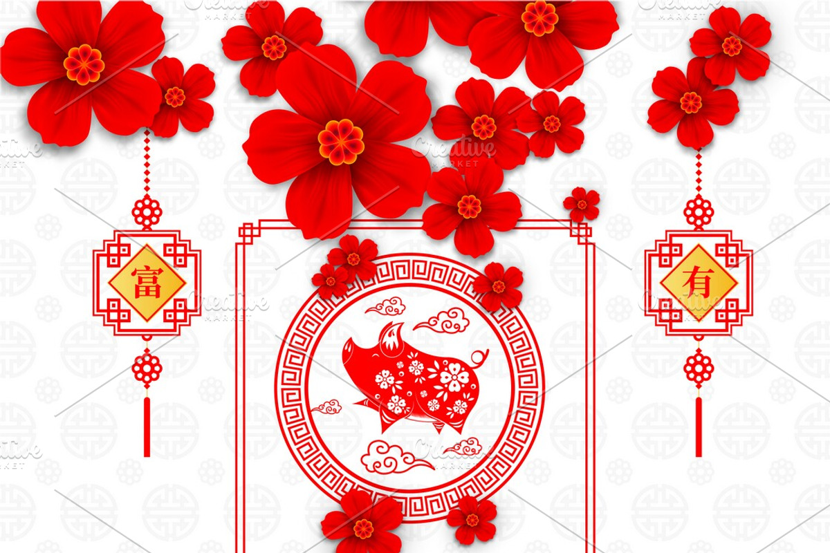 set of 2019 Chinese New Year card, a Card Template by Max vector (Photo 7 of 16)