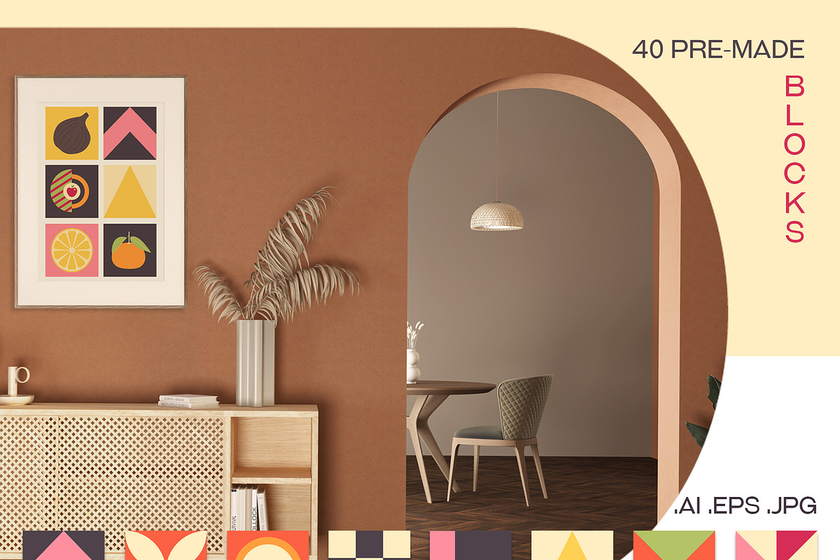 Geometric Retro Fruit Poster creator, an Object Graphic by Sofico (Photo 3 of 18)