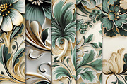 Embossed Floral Seamless Patterns, a Pattern Graphic by Maishop (Thumbnail 2 of 3)