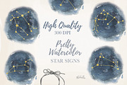 Star Signs Set Watercolor Astrology, an Illustration by Bloomella (Thumbnail 6 of 7)