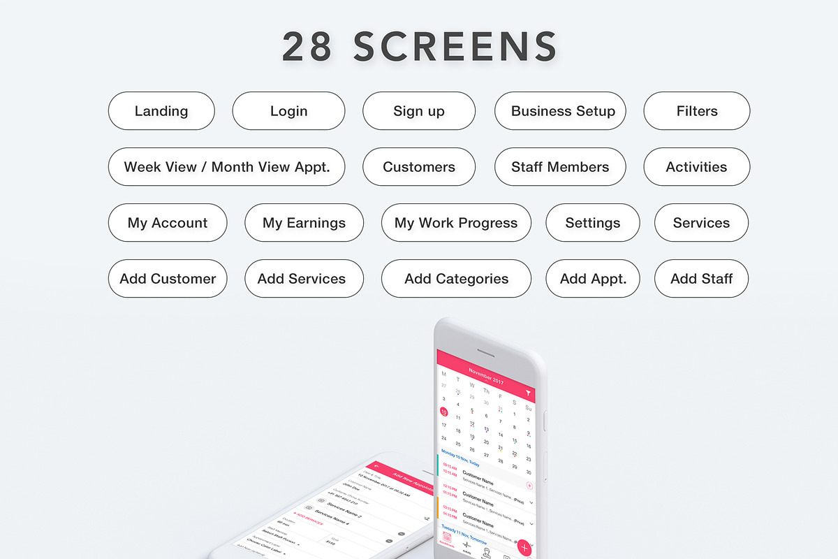 Appointment Manager App Design, an UI Kit Template by App Innovation (Photo 6 of 8)