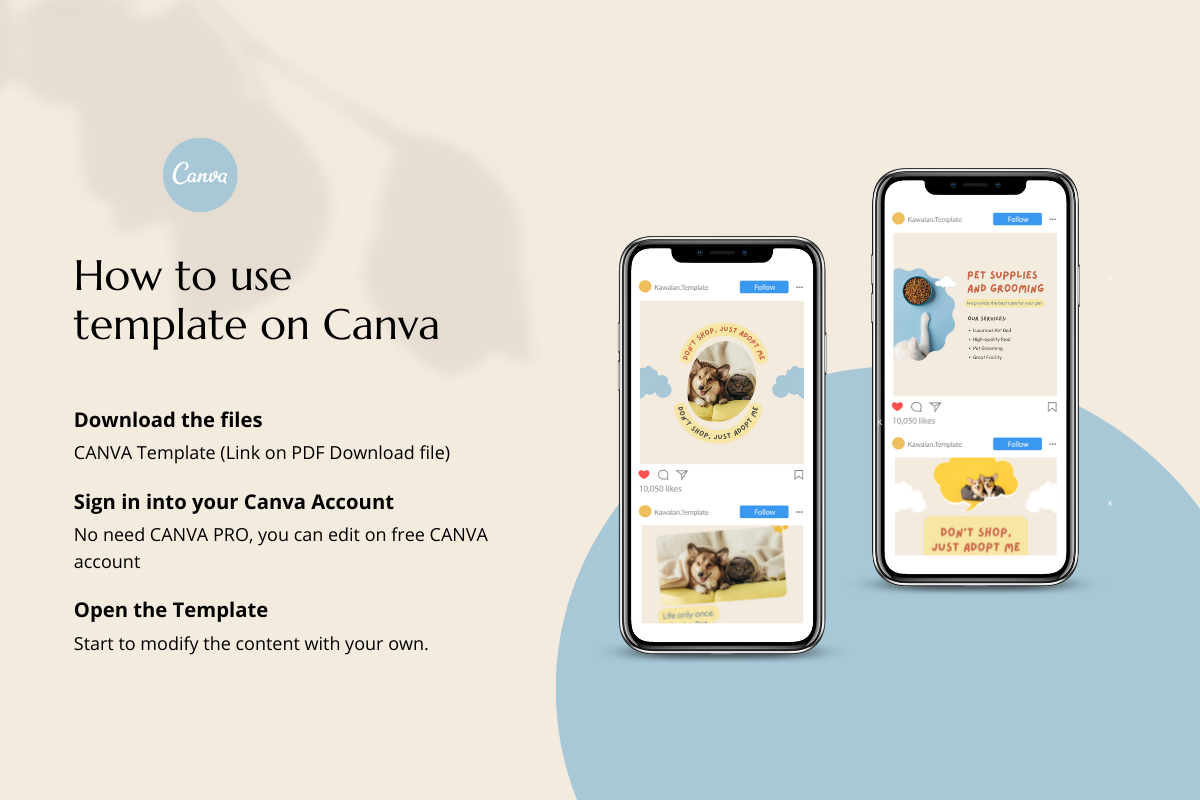 Pet Social Media Canva Template, a Social Media Template by Kawalan Studio (Photo 10 of 10)
