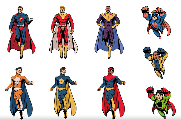 Superhero Character Illustration Set preview 2