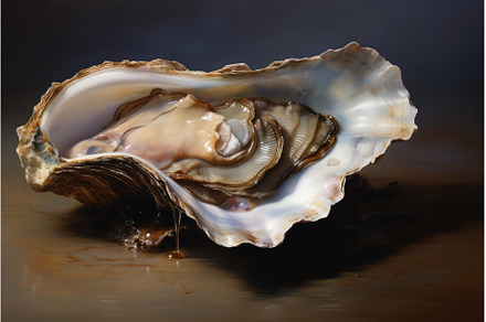 Hollowed Oyster open shell. Generate, a Food & Drink Photo by Ylivdesign