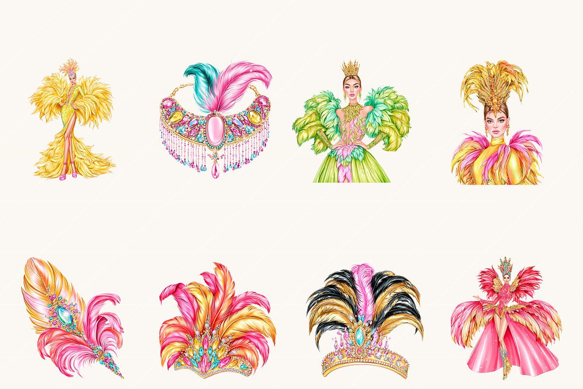 Colorful Carnival Clipart Bundle, a Person Illustration by BusyDaydesign (Photo 2 of 9)