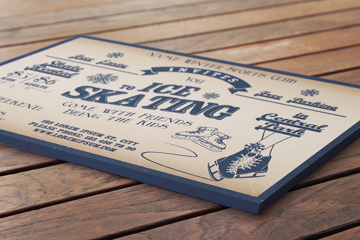 Ice Skating Rink Flyers & Invitation, an Invitation Template by Paul Lesser (Photo 4 of 7)