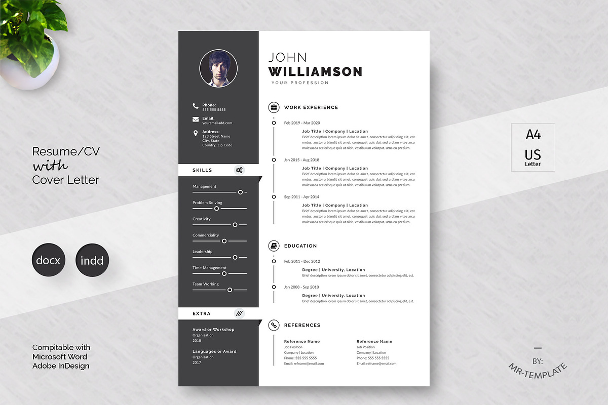 Resume/Cv Template, a Stationery Template by Mr-Template (Photo 1 of 5)