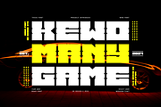 Kewomany Game Automotive Biker Font, a Slab Serif Font by QR Design Studio (Thumbnail 1 of 8)