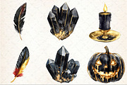 Creepy Black and Gold Halloween Clip, an Illustration by Rose Art (Thumbnail 3 of 7)