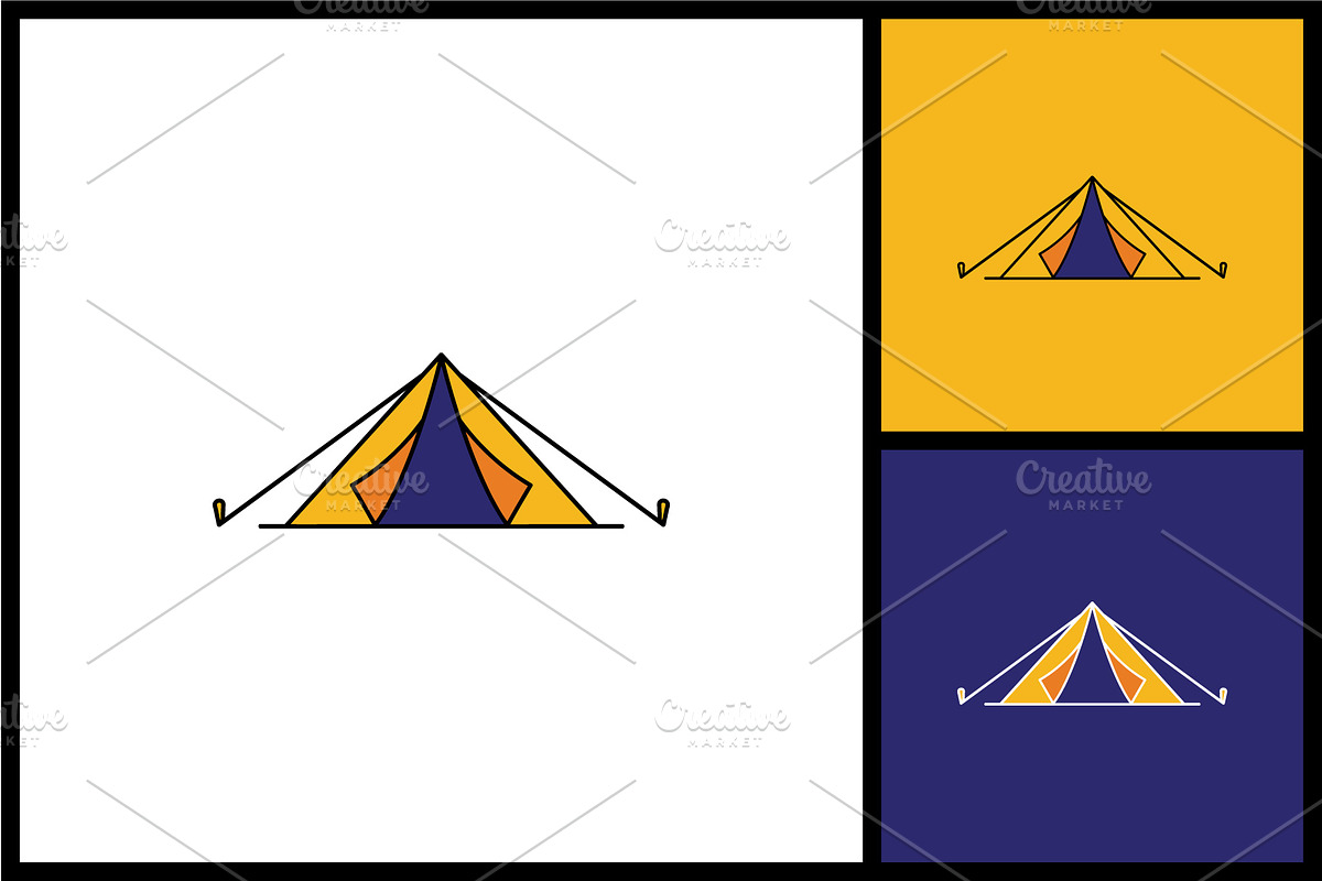 Simple Camping Tent Icon, a Solid Icon by quadrazo
