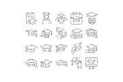 Graduation education line icons, an Object Graphic by pikepicture (Thumbnail 1 of 3)