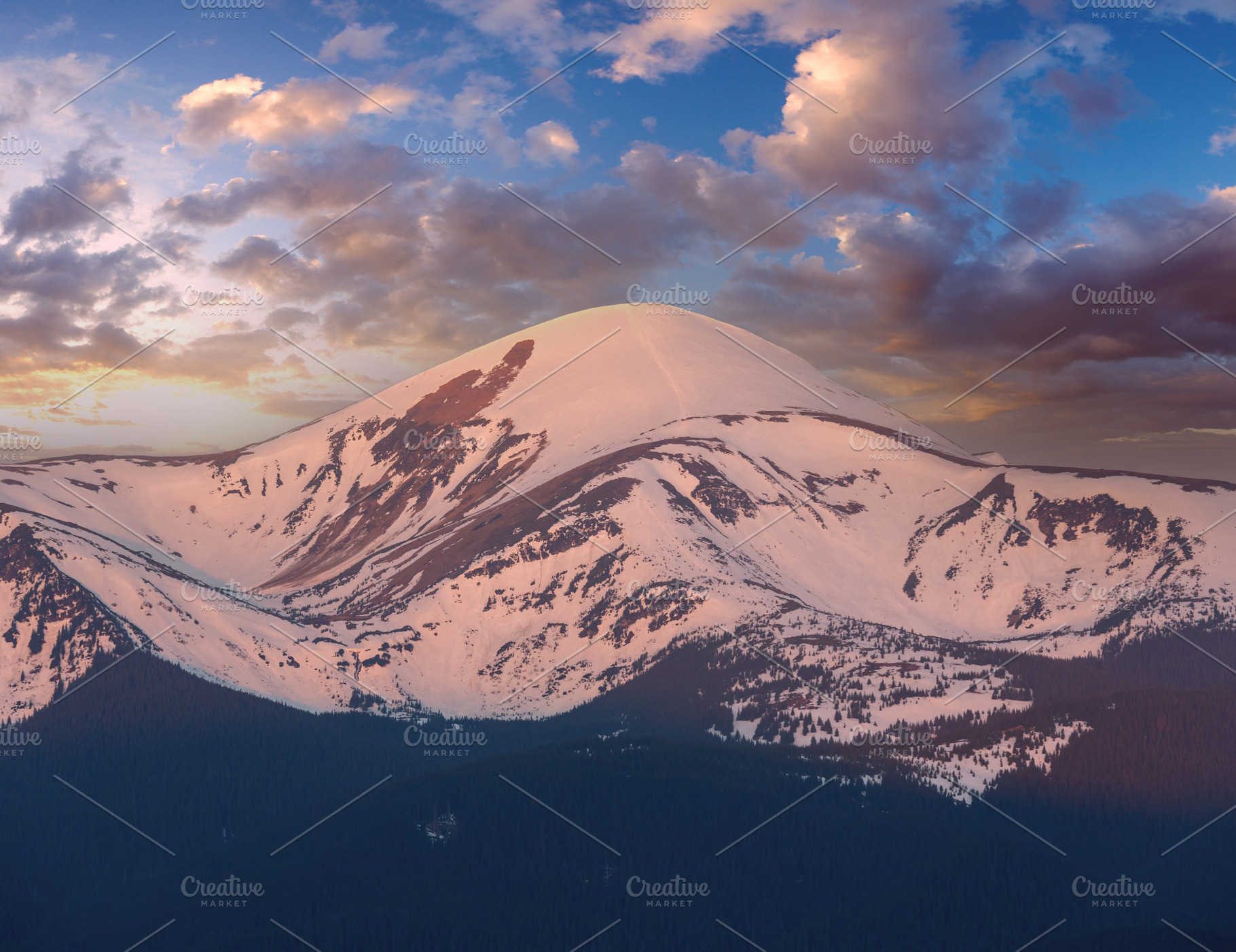 Sunset spring Carpathian mountains, a Nature Photo by YuriyB