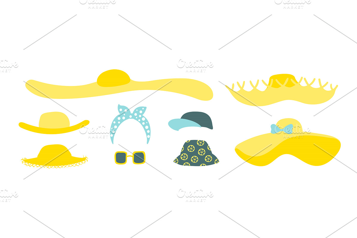 Straw hat, yellow sun hat, an Illustration by sceptical cactus