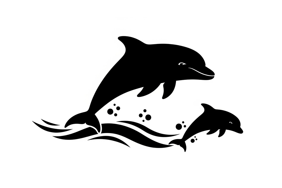 Dolphin Jumping Silhouette Vector bu, an Illustration by Designs_River (Photo 25 of 48)