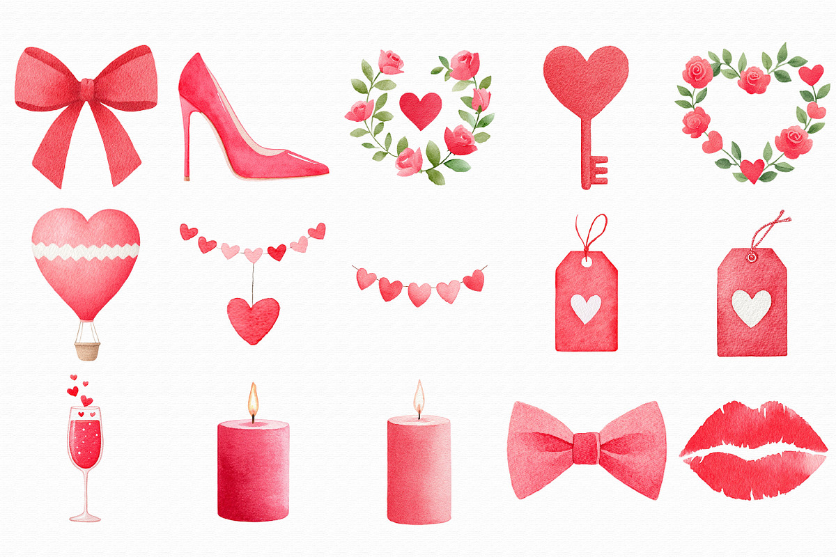 Red Valentine's Day Clipart, an Illustration by Libby Wishes (Photo 7 of 7)