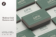 Modern Grid - Business card template, a Business Card Template by Chanut is industries (Thumbnail 1 of 3)