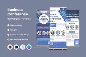 3 Set Business Roll Up Banner, a Stationery Template by trabaskriya