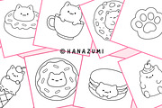 FLUFFY SWEET TREATS - COLORING PAGES, an Illustration by Hanazumi (Thumbnail 2 of 4)