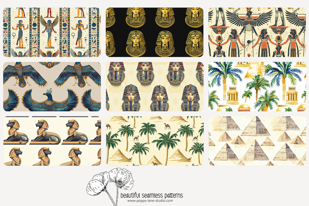 70 Ancient Egypt seamless pattern, a Pattern Graphic by Poppy Lane Studio (Photo 2 of 10)