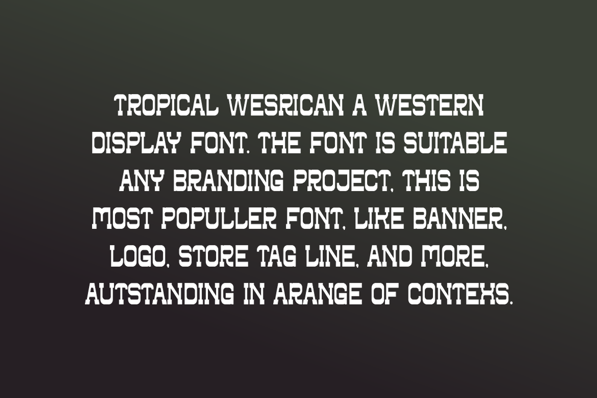 Tropical Wesrican - Western Font, a Slab Serif Font by Iqsiart Studio (Photo 3 of 6)
