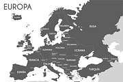 3x B&W Europe Maps, an Education Illustration by asantosg (Thumbnail 4 of 4)