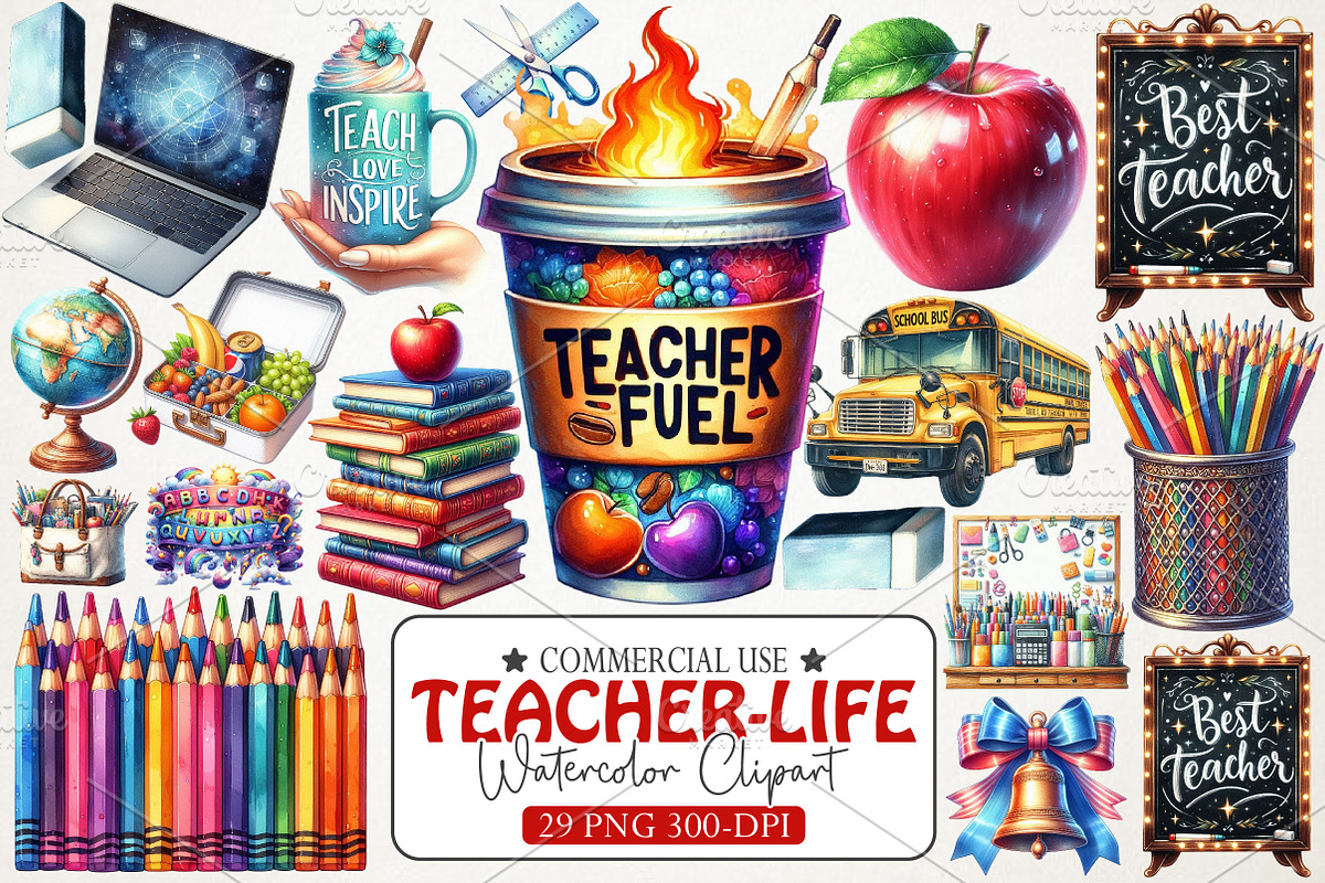 Teacher-Life-Clipart, an Illustration by RobertsArt