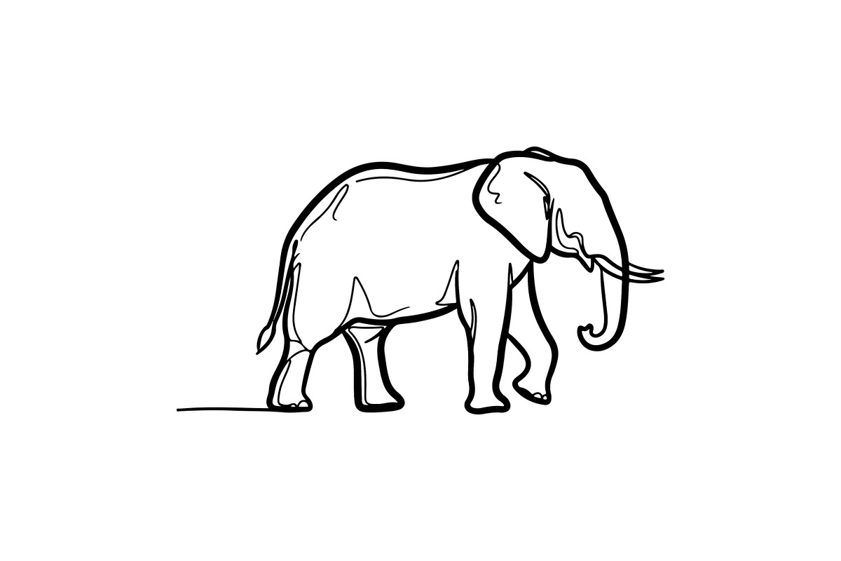 Elephant Vector Black Clipart Set, an Animal Illustration by balal (Photo 11 of 11)