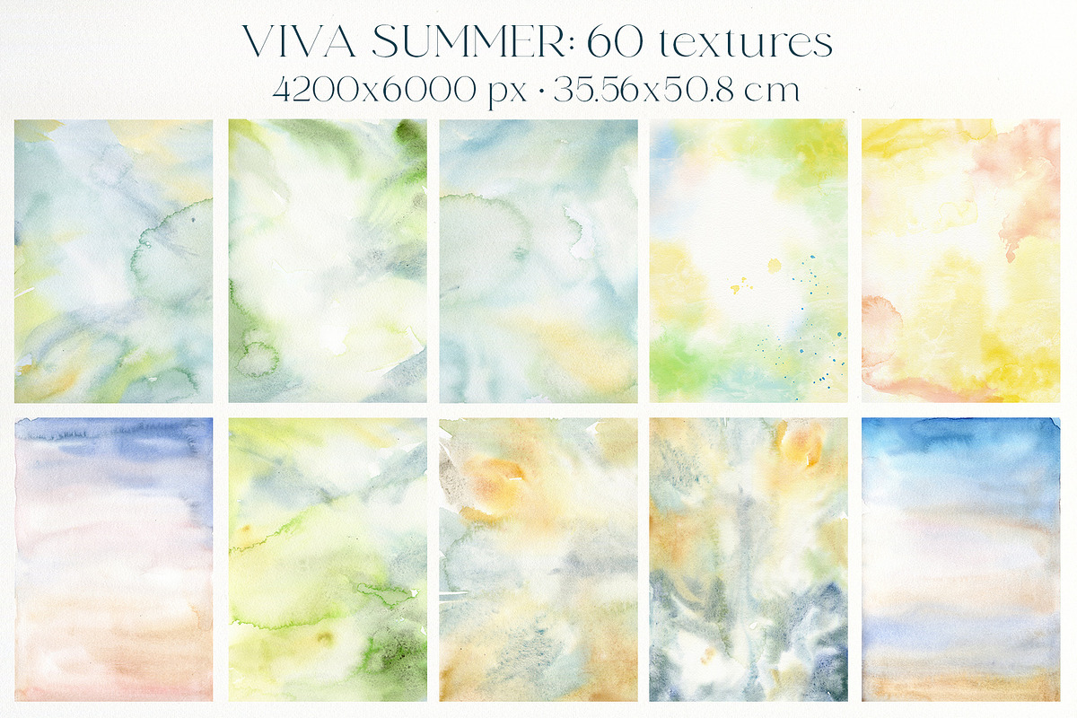 Ocean watercolor summer background, a Texture Graphic by Yuliya Derbisheva (Photo 4 of 18)