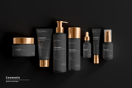 Dark Cosmetic Branding Mockups, a Cups & Container Mockup by pmvch