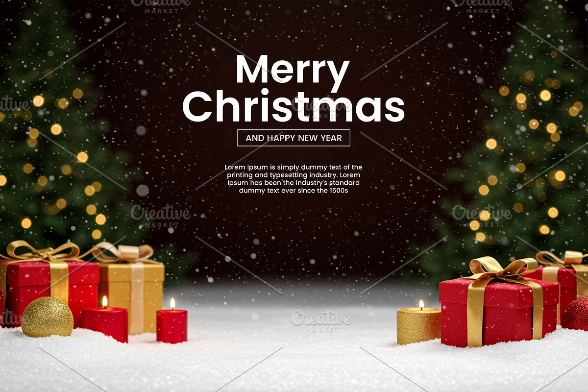 Merry Christmas & Happy New Year PSD, a Social Media Template by Qaseem Zaidi Graphics (Photo 1 of 2)