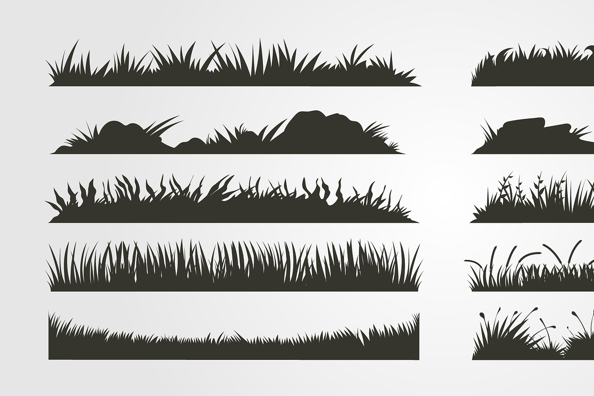 vector of grass silhouette template, an Object Illustration by lawoel (Photo 2 of 3)