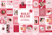 Bold Blush Instagram Post Templates, a Social Media Template by Hell Yeah Designs (Thumbnail 1 of 9)