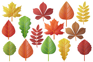 Cute 3D Autumn Leaves
