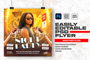 Night Party Flyer Design Template, a Flyer Template by Shajib Shikder