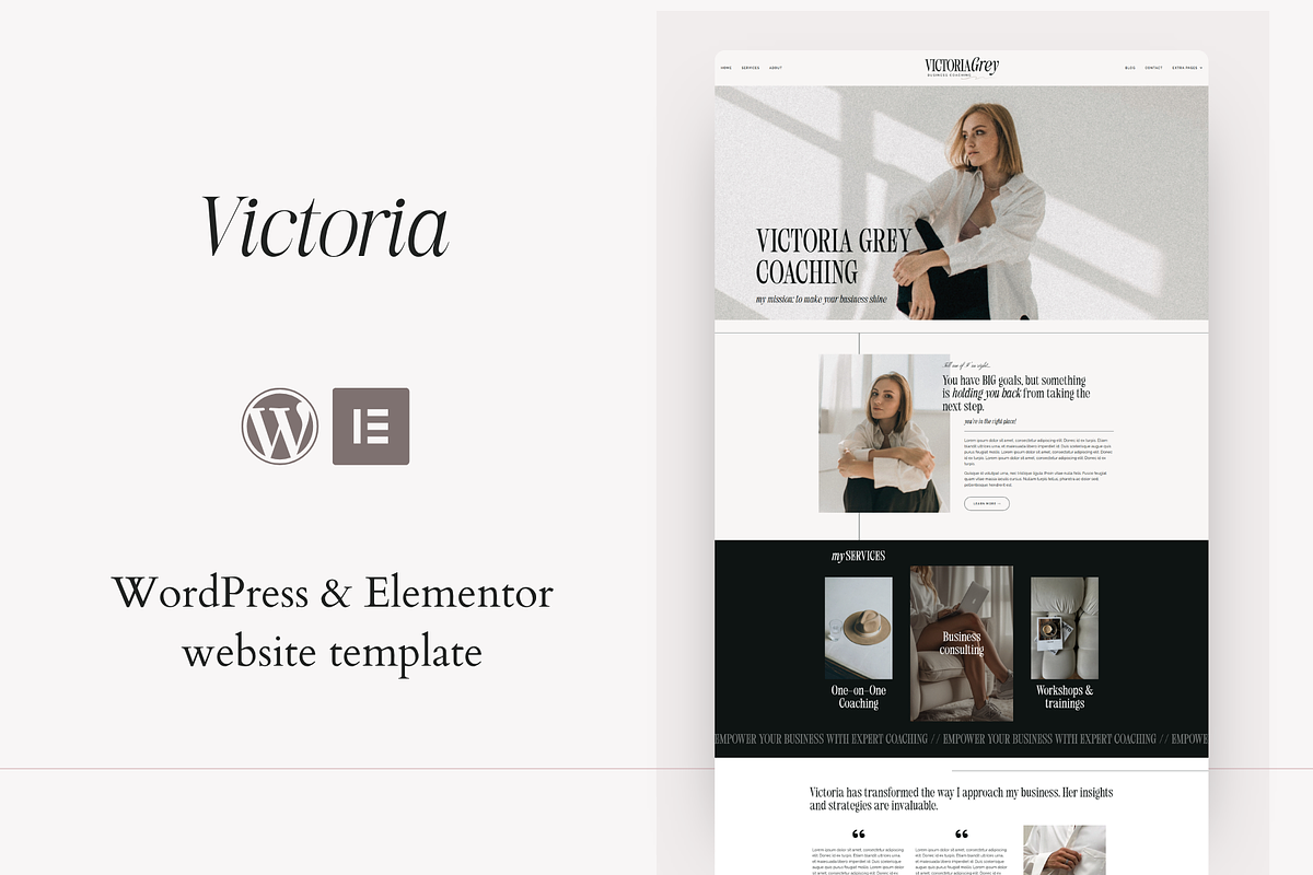 Victoria | WordPress, Elementor pro, a WordPress Template by DesignWithCris (Photo 1 of 6)